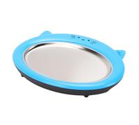 TOPINCN Máquina para Hacer Helados Enrollados Acero Inoxidable 304 Diseño de Gato Placa Fría Placa para Congelar Helado Bandeja con Rodillo para Helado para Yogur Casero con 2 (BLUE)
