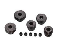 TOPINCN Material de Acero Duradero 48dp Gear 20t 22t 24t 26T 28T Pinion de Engranaje para Camión 1/10 RC, Automóvil Trepador Negro 5 Piezas