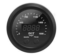 TOPINCN Medidor de Temperatura de Gases de Escape de Automóvil Apto para LED Rojo Ultradelgado de 0-1800 ℉ para Pantalla EGT de Camión Diésel Universal 2-1/16 Pulgadas 52 Mm Accesorios para