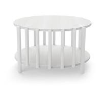 TOPINCN Mesa de café Redondo con Almacenamiento, Mesa de café de Madera Moderna de Madera Múltiples, Mesa de té de Mesa Central en el Centro Círculo para Apartamento de Sala de Estar (White)