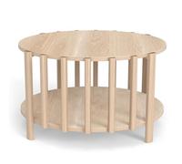 TOPINCN Mesa de café Redondo con Almacenamiento, Mesa de café de Madera Moderna de Madera Múltiples, Mesa de té de Mesa Central en el Centro Círculo para Apartamento de Sala de Estar (Color de madera)