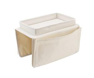 TOPINCN Mesas de Sofá, Bandeja Plegable para Brazo de Sofá, Mesa de Sofá Estable, Clip en el Brazo del Sofá, Mesa, Sofá, Reposabrazos, Organizador para Comer Y Beber(Beige)