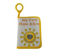 TOPINCN Mi Primer álbum de Fotos, Libro Familiar de Tela Suave con Espejo de Seguridad, para Niños Recién Nacidos, Poliéster, Algodón, 5,51 X 7,09 Pulgadas, Capacidad para 7 Fotos de 4 (YELLOW)