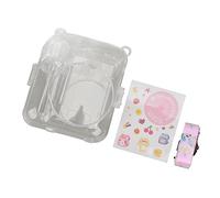 TOPINCN Mini 12 Estuche Transparente para Cámara Duradero con Etiqueta Adhesiva para Correa para Kit de Carcasa Protectora Mini12-Clear para Entusiastas de la Cámara Instantánea (Rosado)