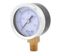 TOPINCN Mini Dial de Presión Hidráulica para Medidor de Aceite de Compresor de Aire, Manómetro de 0-30 Psi 0-2 Bar, Tamaño Compacto para Viajar y Acampar
