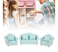 TOPINCN Mini Doll House a Cuadros a Cuadros Suaves Juntos para una Hermosa Decoración de la Casa de Muñecas con Color Matcha y Material de Madera Hecho a Mano, Adaptado a la Sala de Estar y los