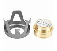 TOPINCN Mini Estufa de Quemador de Alcohol Portátil para el Campamento de Senderismo Al Aire Libre, Plegable, Soporte de Luz, Material de Aleación de Cobre (GREY)