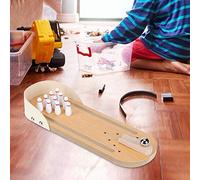 TOPINCN Mini Juguete de Bolos para Niños y Adultos Fiestas y Juegos de Escritorio 1 Juego de Madera con 10 Bolas