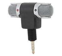 TOPINCN Mini Micrófono Inalámbrico Estéreo para Tableta de Teléfono Móvil, Mini Micrófono de Doble Canal para Configuraciones de Grabación Sencillas, ABS Negro, Enchufe de 3,5 Mm para Reuniones (4