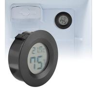 TOPINCN Mini Termómetro Digital LCD Redondo Portátil para Mascotas Reptiles de Interior, Tipo de Instalación Integrada para Coche de Oficina en Casa, Material ABS Duradero (negro) (BLACK)