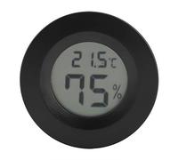 TOPINCN Mini Termómetro Higrómetro Circular con Pantalla LCD, Fuerte Antiinterferencia para Gabinetes Refrigerados, Tamaño Compacto (blanco) (BLACK)