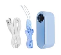 TOPINCN Mini Ventilador de Enfriamiento de Hielo Ventilador de Cuello de Mano Pequeño con Clip Viaje Personal Recargable Sin Cuchilla Aire Frío Camping Usable para Cami (BLUE)