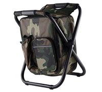 TOPINCN Mochila de Gran Capacidad, Silla Enfriadora, Taburete de Pesca Plegable Resistente Al Desgaste para Picnic, Tela Oxford Portátil (Camuflaje)