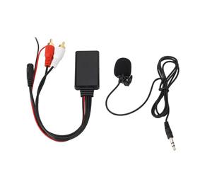 TOPINCN Módulo Auxiliar Bluetooth Micrófono Manos Libres Apto para, Adaptador de Música para Radio de Coche, Material ABS Negro