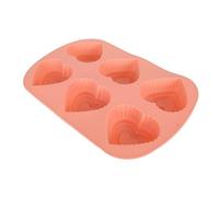 TOPINCN Molde de Silicona en Forma de Corazón de 6 Agujeros, Forma de Dulces, Gelatina de Budín de Budín, Cortador de Galletas de Forma Cardíaca para Horno de Chocolate para Horno de