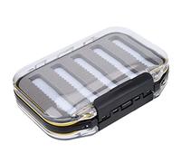 TOPINCN Moscas De Pesca Moscas Kit Mosca Señuelo Caja Doble Cara De Cebos De Plástico Caja De Espuma Acolchada Señuelos Titular Caso Accesorio(Jag Shape-Black)