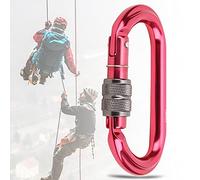 TOPINCN Mosquetón Rojo de Aluminio de 25KN Duradero con Cerradura Tipo O para Escalada para Exploración Al Aire y Escalada en Roca