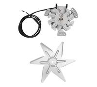 TOPINCN Motor de Horno y Hojas de Ventilador, Montaje de Cuchillas de Ventiladores, Kit de Motores de Horno, Motores de Secado de Horno de Aluminio con 6 Cuchillas de Ventiladores para