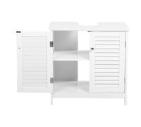TOPINCN Mueble para Lavabo de Baño, Almacenamiento Independiente Debajo del Fregadero de MDF con 2 Puertas y 4 Patas Elevadas, para Organización del Baño en el Hogar (White)