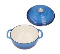 TOPINCN Olla de Hierro Fundido Esmaltado, Horno Holandés Redondo Esmaltado, Olla para Horno Esmaltada, Resistente a la Retención de Calor para Hornear, Guisar y Asar