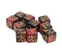 TOPINCN Operación Matemática Conjunto de Cubos Acrílicos Educativos, 10pcs 6 Páginas Dados para Juegos, Número Claro de Cubos de Enseñanza Matemática para (Negro Rojo)