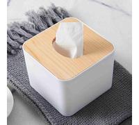 TOPINCN Organizador de Caja de Pañuelos Extraíble de Madera para el Hogar, Coche, Oficina, Cubierta de Plástico Duradera, Protección contra el Polvo y la Humedad, Sala de Estar, Dormitorio,