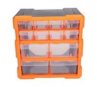 TOPINCN Organizador de Hardware de 12 Cajones para Manualidades y Suministros de Oficina con Deflectores Extraíbles en PVC Translúcido, Compartimentos Grandes y Pequeños