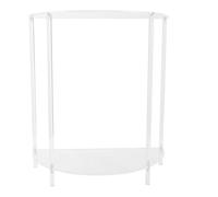 TOPINCN Pantalla de Noche de 2 Niveles, Mesa Lateral de Acrílico, Soporte de Bebida en la Noche, Escritorio de la Esquina del sofá, Mostrador de Extremo Pequeño Seminelipse con Bordes