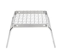 TOPINCN Parrilla de Fogata Portátil Plata Mini Parrilla Plegable para Aventuras Al Aire y Camping 16cm Acero Inoxidable 1 Unidad