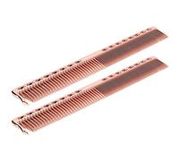 TOPINCN Peine de Corte de Pelo de Acero Inoxidable Exquisito, Peine de Peluquería de Agarre Cómodo para Barbería Profesional, 2 uds., Color Plateado y Negro (oro rosado)