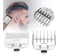 TOPINCN Peine de Límite para Cortapelos Vintage, Accesorio de Recorte Profesional para Peluquero, Húmedo y Seco, con Material de PC Dorado y Plateado, 2 Piezas para Corte de Cabello (Calibre plata