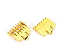 TOPINCN Peine de Límite para Cortapelos Vintage, Accesorio de Recorte Profesional para Peluquero, Húmedo y Seco, con Material de PC Dorado y Plateado, 2 Piezas para Corte de Cabello (Calibre oro
