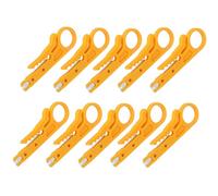 TOPINCN Pelacables Mini Herramienta de Prensado de Cables Duradera para Electricista, Líneas de Datos CAT-5, CAT-5e, -6 para Cables de 5-6,2 Mm, 10 Piezas ABS Amarillo + Herramientas Manuales de