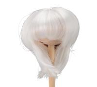 TOPINCN Peluca de Muñeca, 1/4 Pelucas de Pelo de Muñeca Peluca de Muñeca Corta y Recta para Muñecas Circunferencia de la Cabeza 18,5 a 21 Cm 7,3 a 8,3 Pulgadas, Kit de Fabricación de (WHITE)