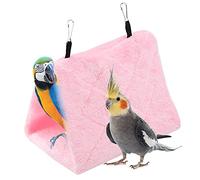 TOPINCN Peonía Loro Hamaca Aves Nido Cálido Suave Felpa Hamaca Colgando Carpa Jaula para Pájaros Loro Invierno Cálido Cama Mascota Juguete Bolsa Algodón Cama(M- Rojo)