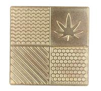 TOPINCN Placa de Sello para Cubitos de Hielo, Impresora de Cubitos de Hielo, Bandeja de Diseño de Hecha de Cobre para Cócteles, Whisky, Bourbon, con Accesorios Portátiles y (B04)