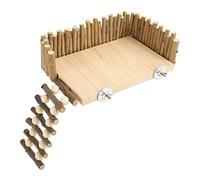 TOPINCN Plataforma de Escalada para Hámster Hecha a Mano con Valla de Seguridad, Troncos para Actividades de Mascotas Pequeñas, Parque Infantil para Planeador del Azúcar, Oso Dorado (Estilo de