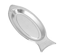 TOPINCN Plato para Servir en Forma de, Bandeja para Aperitivos de Acero Inoxidable, Plato de Almacenamiento para Refrigerios, para Entremeses con Moldura de una Pieza, Soldadura (S)