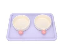 TOPINCN Platos Elevados de Cerámica para Gatos, Juego de Cuencos Elevados para Agua y Comida para Mascotas, Juego de Cuencos para Comida y Agua para Gatos, 2 Platos para