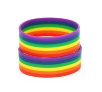 TOPINCN Pulsera Universal de Arcoíris, Pulsera de Silicona del Orgullo, Joyería de Apoyo LGBTQIA Suave y Colorida, Perfecta para Fiestas y Uso Diario (Colores variados)