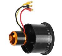 TOPINCN QXMotor Ventilador con Conductos EDF de 50 Mm de Alta Eficiencia con 12 Aspas y Motor sin Escobillas para Avión RC, Motor Negro de Aleación de Aluminio de 4600 KV, Adecuado para Lipo 3-4S