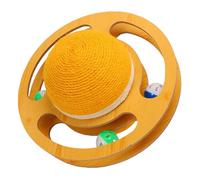 TOPINCN Rascador de Sisal con Pista de Rodillos para Gatos, Rascador Interactivo para Ejercicios de Entrenamiento, de Sisal para Gatitos y Gatos Pequeños con Base Pondera
