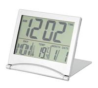 TOPINCN Reloj Despertador Digital de Viaje, Calendario Plegable, Temporizador de Temperatura, Reloj LCD con Modo de Repetición, Pantalla Compacta de Números Grandes, Funciona con Pilas