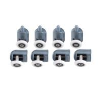 TOPINCN - Rodillos para puerta de ducha, poleas superiores de doble parte inferior, ruedas, corredores, kit de repuesto para baño, rodillos inferiores superiores, 8 unidades (una rueda)