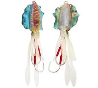TOPINCN Señuelo de Pesca de Calamar y Pulpo UV con Ojos 3D Personalizados, Acción Realista para Pescadores, Aparejos de Pesca Ligeros y Duraderos de 2,1 Oz 15,3 Cm (3#)