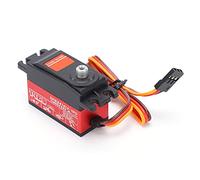 TOPINCN Servo de Engranaje de Metal Duradero de Alto par para Coche de Deriva RC 1:10, Fácil de Instalar, Adecuado para Aficionados Al Control Remoto, Aleación de Aluminio, Rojo, 1 Servo