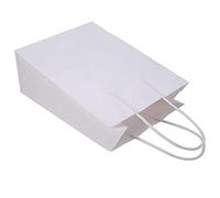 TOPINCN Set de 25 bolsas de papel kraft con asas para peladillas y bombones blancos