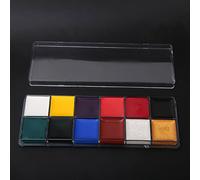 TOPINCN Set de Pintura Al Óleo No Tóxica de 12 Colores para Maquillaje Facial y Corporal de Halloween Fácil de Aplicar y Quitar 12 Unidades (Pintura al óleo de colores.)