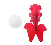 TOPINCN Silicona Peces Artificiales Alta Simulación Realista Acuario Flotante Pecera Decoración De Adornos con Línea Ventosa(Pez Dorado Rojo)