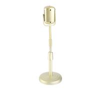 TOPINCN Simulación de Micrófono Antiguo, Juego de Soporte de Micrófono Retro Duradero, Base Estable para éxitos de Taquilla de Moda Retro (Gold)